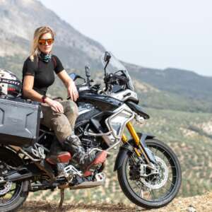 the girl on a bike triumph tiger 900 rally pro touring 19