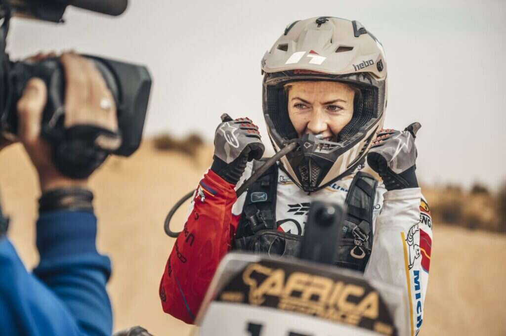 Vanessa Ruck on a motorcycle, finding joy and confidence through her passion for riding.