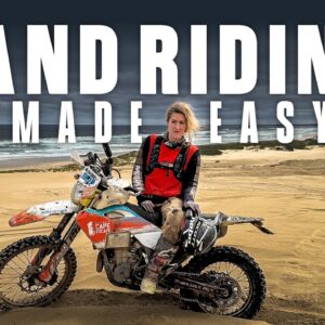 YouTube thumbnail for Vanessa Ruck’s How to Ride a Motorcycle in Sand tutorial